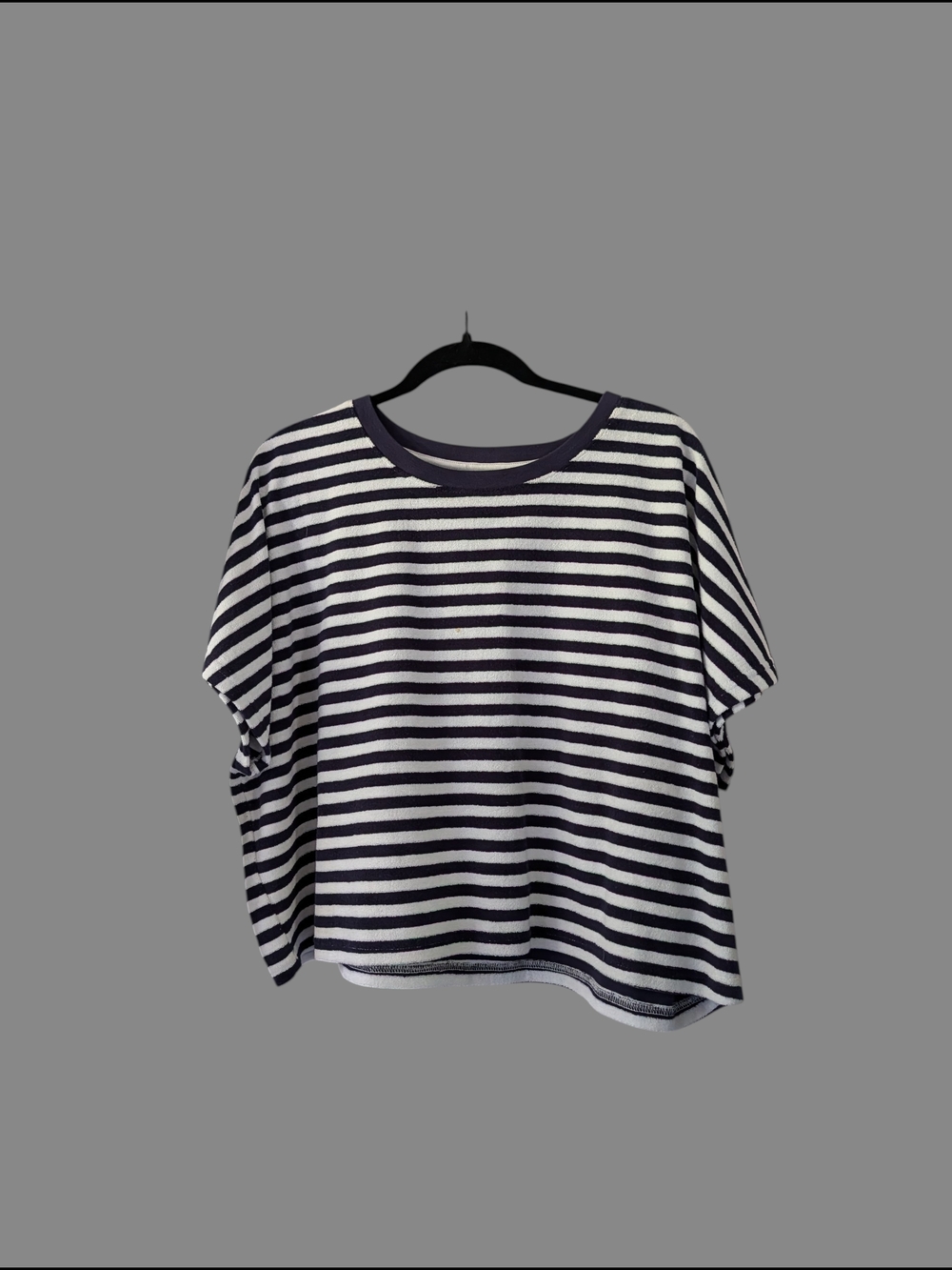 Fila Navy and White Striped Boxy Crop Top